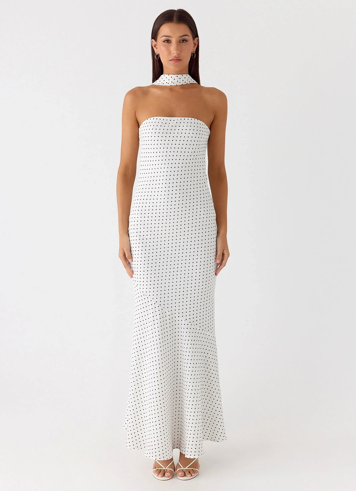 Maxivestido Bajo La Pagoda - Lunares Blancos