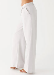 Pantalones de tiro bajo Asha - Marfil