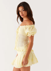 Blusa Hundred Percent com Mangas Bufantes - Amarela