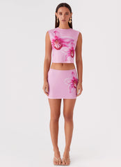 Top de Malla Waiting for Dawn - Magnolia Rosa