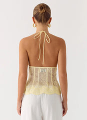 Top halter sin parar - Amarillo mantequilla