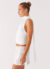 Top halterneck Milos - Blanco