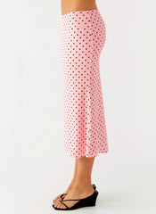 Falda midi de tiro bajo Bahama - Estampado de fresas
