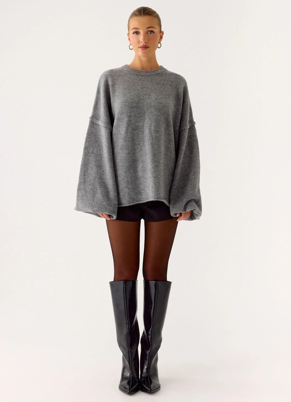 Suéter de Tricô Oversized Jack - Cinza