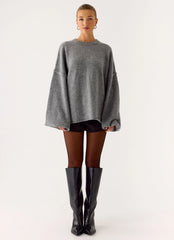 Suéter de Tricô Oversized Jack - Cinza