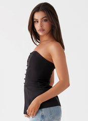 Top sin tirantes Riveria - Negro