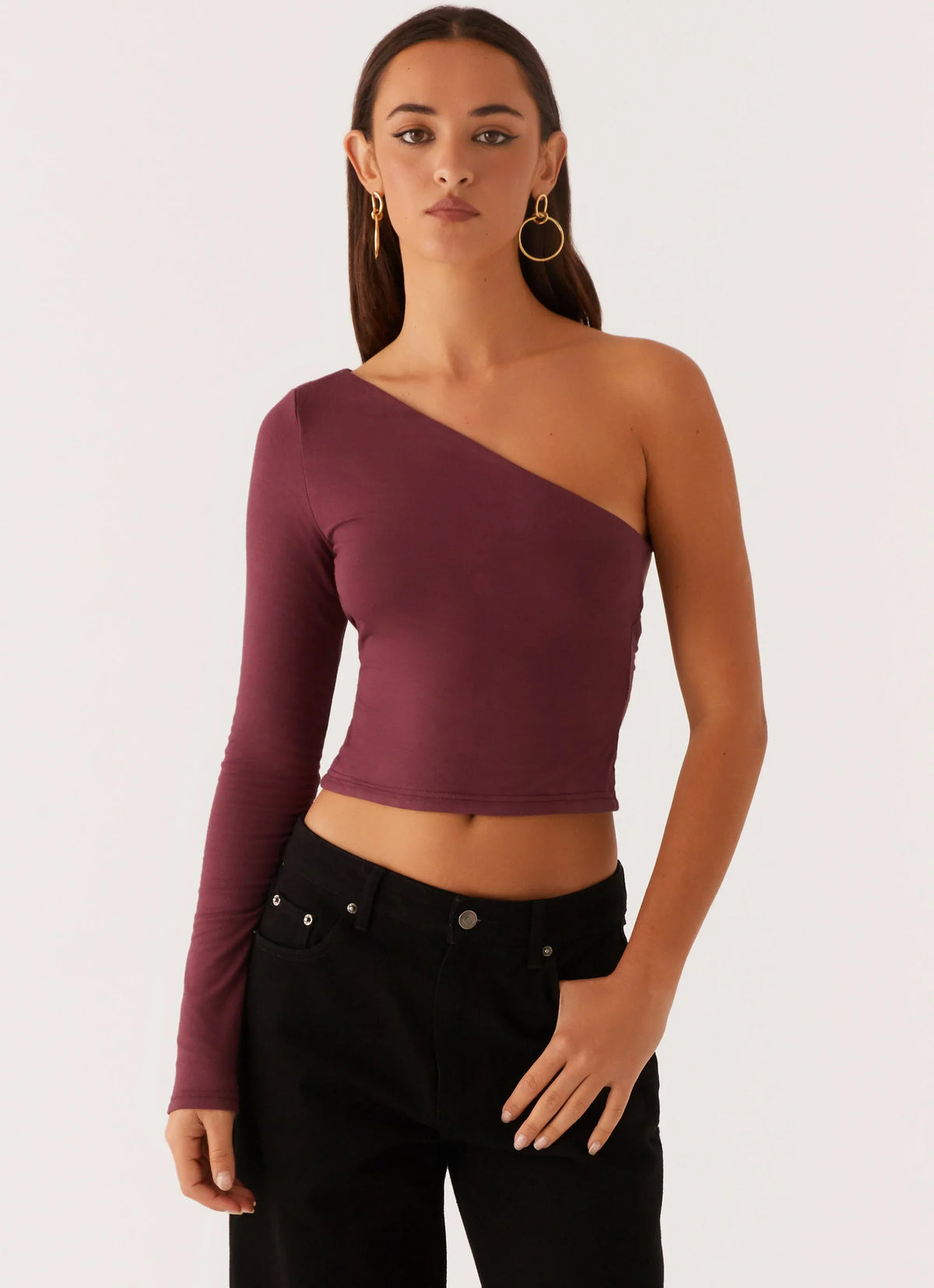 Top de un solo hombro con espalda abierta Hawkins - Morado