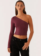 Top de un solo hombro con espalda abierta Hawkins - Morado