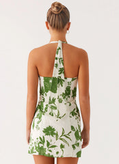 Minivestido de algodón Melora - Verde Floreciente