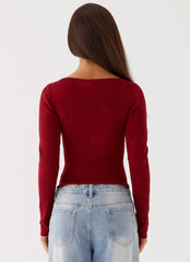 Blusa de Tricô Manga Longa Dandelion - Vermelha