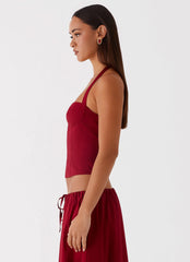 Top halter Cheryl Bustier - Rojo cereza