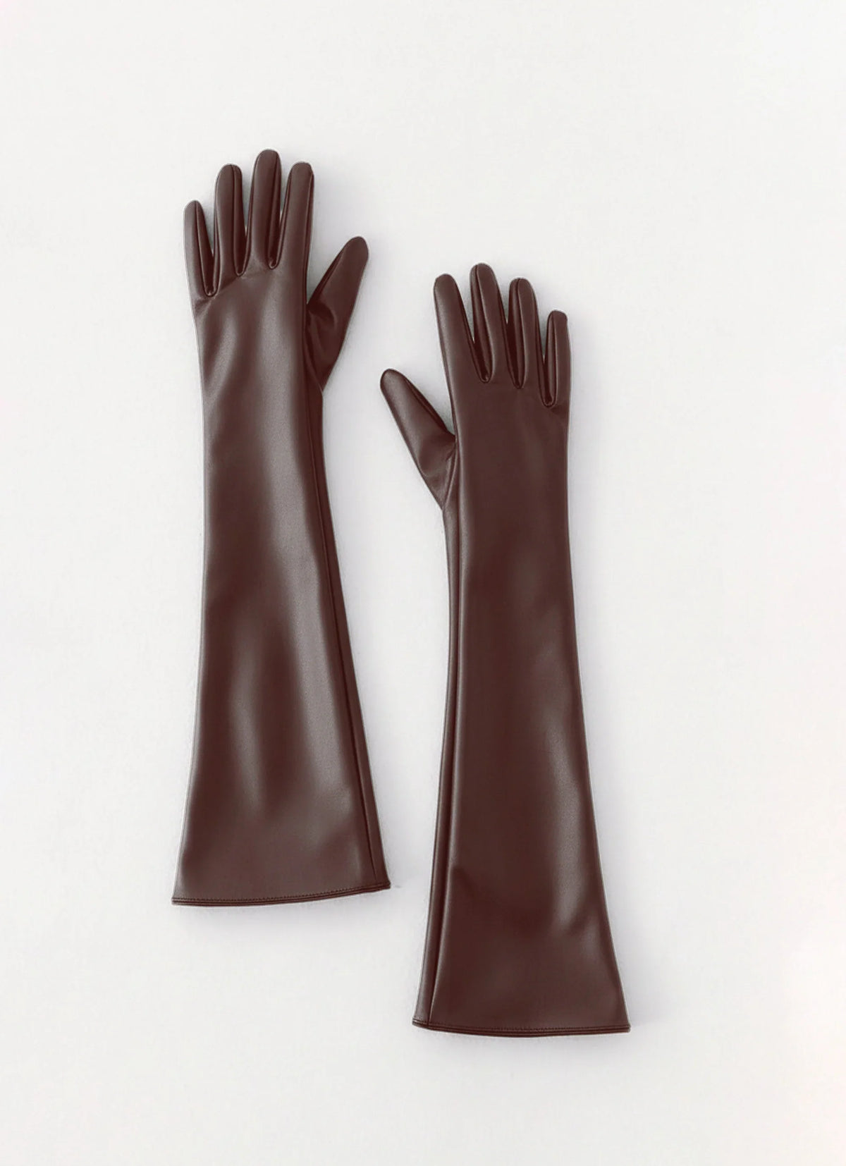 Guantes de piel sintética Attalina - Chocolate