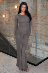 Vestido Longo Let Go Of Your Heart Chocolate Esfumaçado