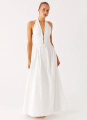 Vestido Longo Figaro Halter - Branco