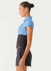Parte superior de traje Harlee Poplin - Carbón