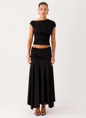 Blusa Assimétrica Liana - Preta