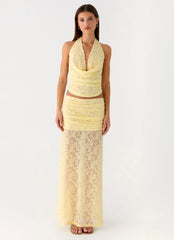 Top Halter Farruko Jacquard - Manteiga