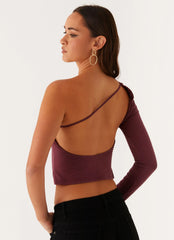 Top de un solo hombro con espalda abierta Hawkins - Morado