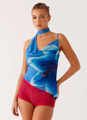 Blusa Andrina Gola Drapeada - Oceania Bloom