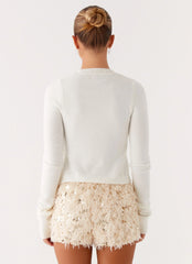 Minishorts con lentejuelas Candy - Blancos