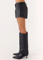 Minishorts de polipiel Oslo - Negro