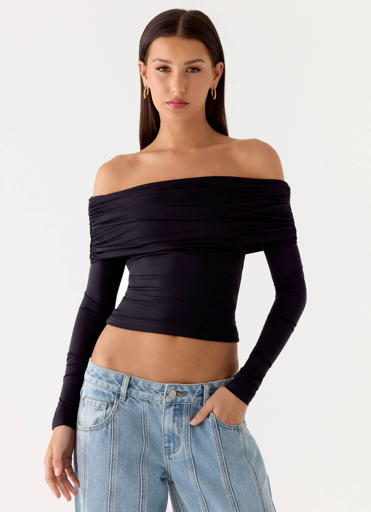 Top de manga larga Better Now - Negro
