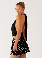 Top Ashi con cuello - Negro