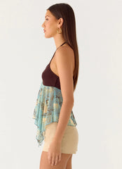 Top Lyrica tipo halter - Aqua Blur