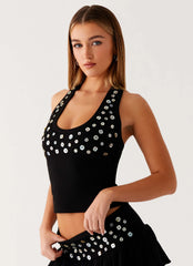 Top Frente Única Vegas Nights - Preto