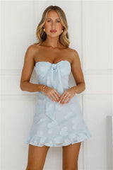 Minivestido strapless "Delightful Dreams" azul