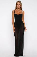 Vestido largo de noche parisina negro