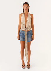 Top Halter Neptuno - Beige Claro