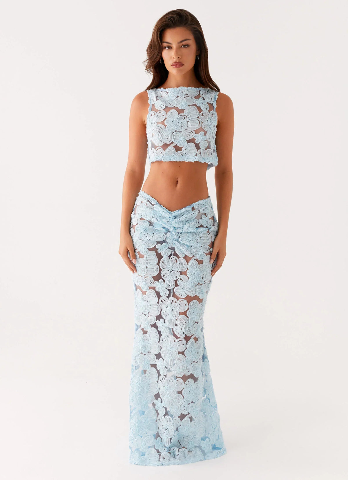 Falda larga Fiorella Floret - Azul