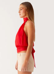 Blusa de chifón Willow - Rojo