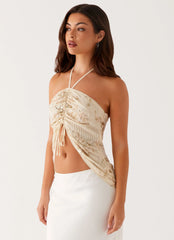 Top Halter Kirrily Bordado - Marfim