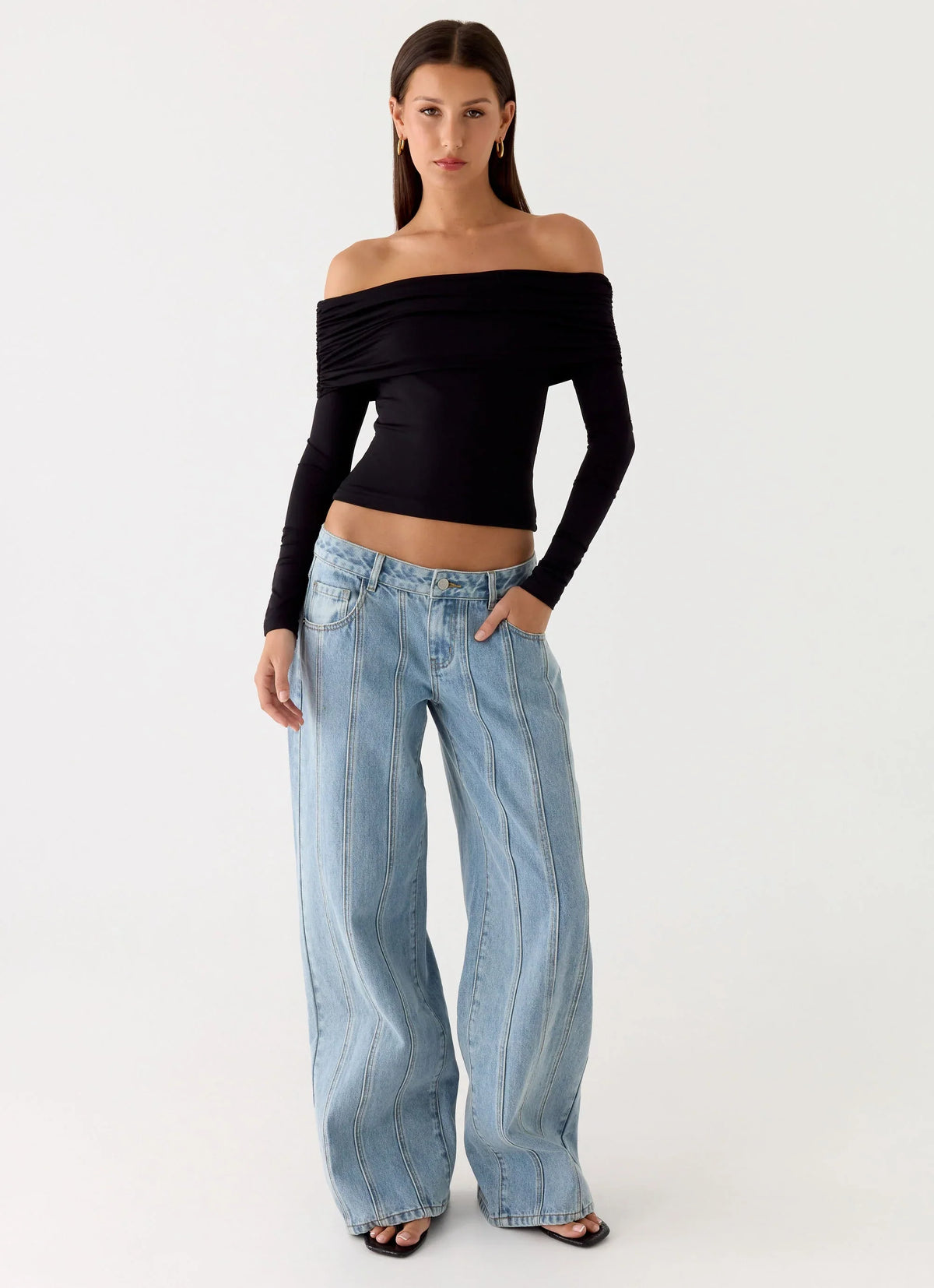 Calça Jeans Johnny Low Rise Wide Leg - Lavagem Azul Claro