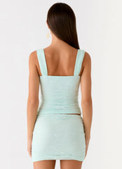 Top de encaje Lea - Azul