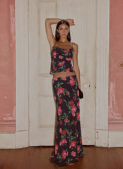 Falda maxi de gasa Star Girl - Midnight Bloom