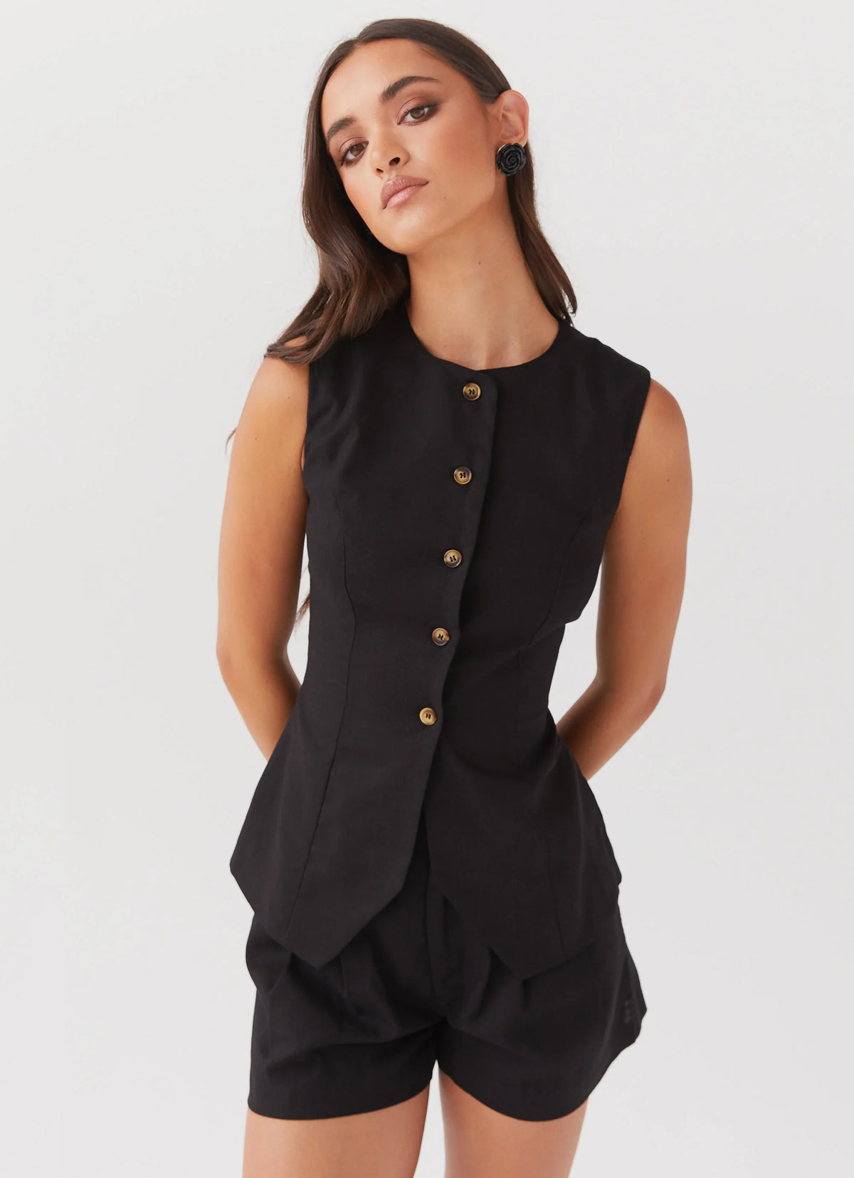 Chaleco de lino Born For Bordeaux - Negro