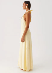 Vestido Maxi de Linho Golden Child - Amarelo