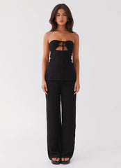 Jadey Waffle Pants - Negro