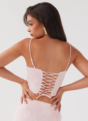Best Love Lace Up Top - Pink Petal