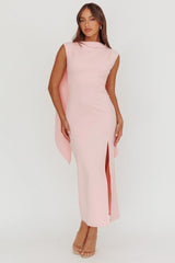 Vestido longo com faixa de ombro Looks Of Love rosa