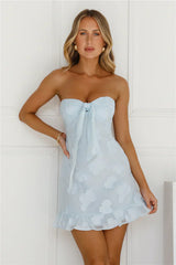 Minivestido strapless "Delightful Dreams" azul
