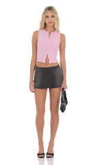Minissaia Envolvente Jeans Preto Desbotado