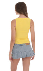 Top con doble lazo en amarillo