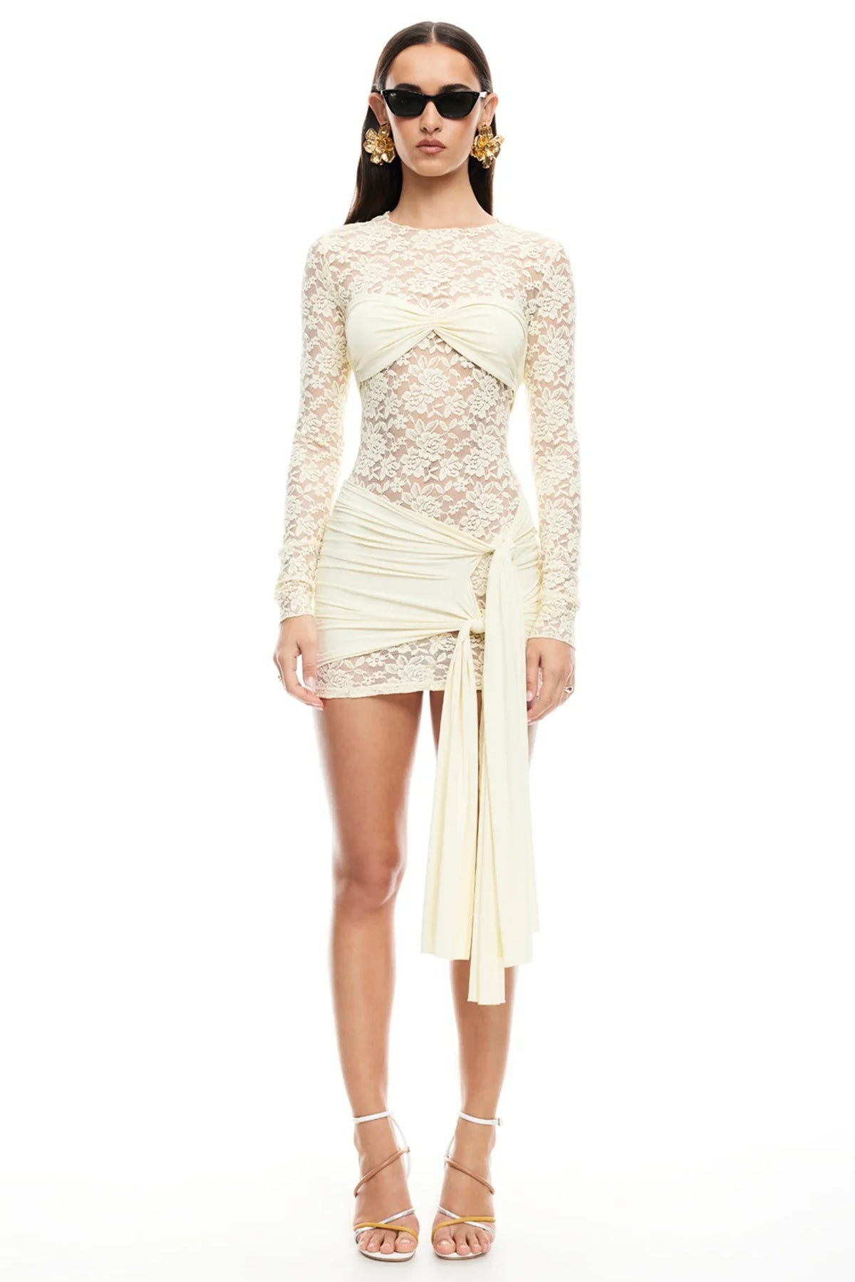LIONESS Vestido Curto Midnight Manteiga