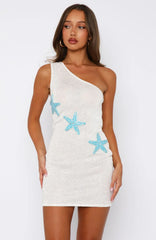 Minivestido de punto con lentejuelas Own Best Friend Blanco