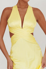 Vestido Longo And On Crossover Cut-Out Limão
