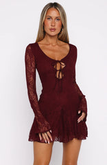 Minivestido With Every Heart Beat - Color Borgoña